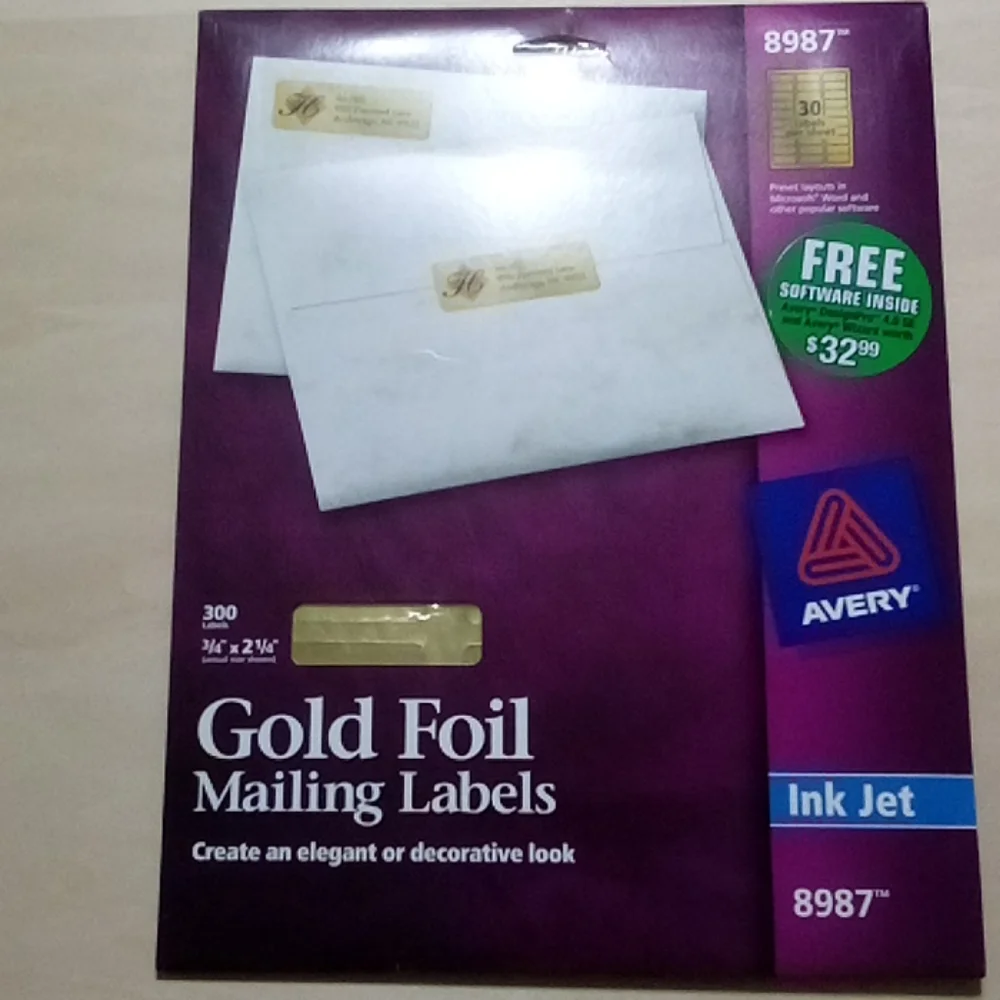 Gold Foil Mailing Labels .75